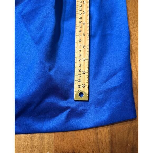 Royal Blue Satin One Shoulder Ruched Mini Cocktail Dress Plus Size 18 - Picture 6 of 6
